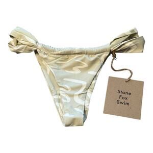 NEW Stone Fox‎ Swim Women’s XS Aloe Lines Bijou Bottoms NWT